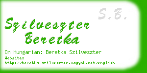 szilveszter beretka business card